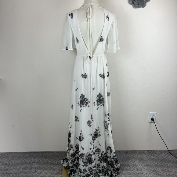 Show Me Your Mumu Dress Womens Small White Faye Flutter Maxi Floral Wedding USA - Picture 2 of 10